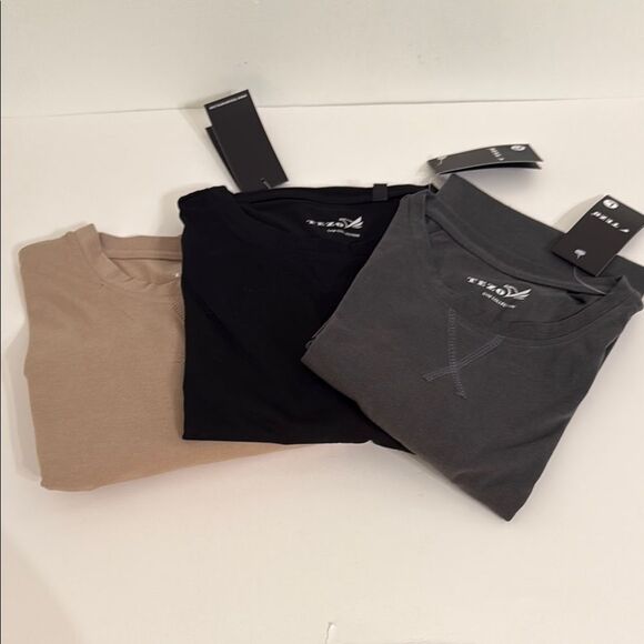 NWT TEZO Gym Collection Hipster Shirt Mens Large Bundle of 3 Tan Black Charcoal - Picture 1 of 8
